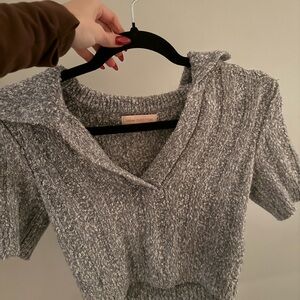 Urban Outfitters Heathered Gray V-Neck Sweater